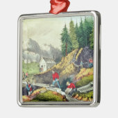 Ornement En Métal Extraction de l'or en Californie (Gauche)