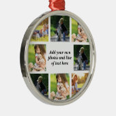 Ornement En Métal Faites votre propre collage photo et texte (Droite)