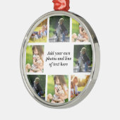 Ornement En Métal Faites votre propre collage photo et texte (Gauche)