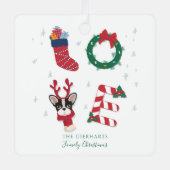 Ornement En Métal Famille Noël Boho (Recto)