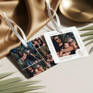 Ornement En Métal Family Vacation Travel Memories Photo Collage