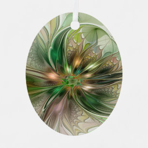 Ornement En Métal Fantaisie Abstraite Moderne Fleur Fractale Colorée