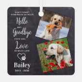 Ornement En Métal Favori Hello Custom 2 Photo Pet Dog Memorial (Verso)