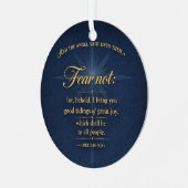 Ornement En Métal Fear Not Christmas 2026 Scripture Gold Typography (Avant gauche)