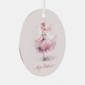 Ornement En Métal Fée de prune rose de Noël (Avant droite)