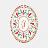 Ornement En Métal Feliz Navidad Red Chile Pepper (Avant gauche)