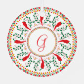 Ornement En Métal Feliz Navidad Red Chile Pepper (Verso)