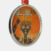 Ornement En Métal Femme africaine portant panier d'art (Droite)