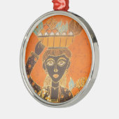 Ornement En Métal Femme africaine portant panier d'art (Gauche)