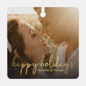 Ornement En Métal fête de bonheur or écriture de mariage (Recto)