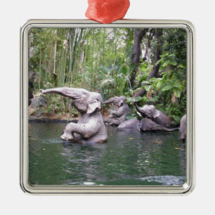 Ornement En Métal Fête des éléphants dans l'eau
