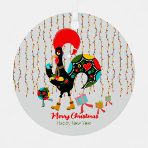 Ornement En Métal Feux de Noël, baubles, cadeaux et coq