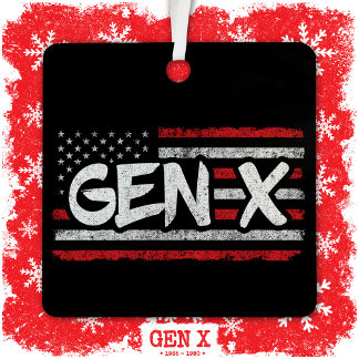 Ornement En Métal Fier Gen Xer Génération X American Flag Gen X