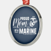 Ornement En Métal Fier maman d'une Marine - Blanc (Gauche)