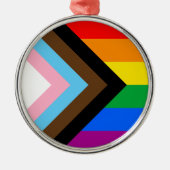 Ornement En Métal Fierté de progrès LGBTQ+ (Devant)