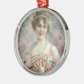 Ornement En Métal Fille avec rose (Gauche)