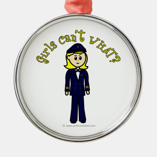 Ornement En Métal Fille pilote léger (Devant)