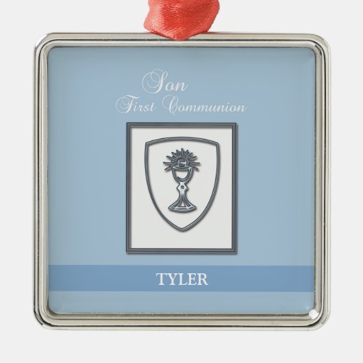 Ornement En Métal Fils, première communion chalice d'argent (Devant)