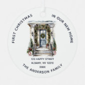 Ornement En Métal First Christmas In Our New Home Family Photo (Recto)