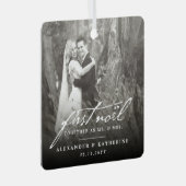 Ornement En Métal First Noel Old Handwriting Holiday Mariage Photo (Avant droite)