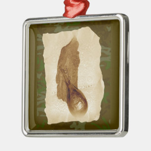 Ornement En Métal Flacon en poudre en cuir antique