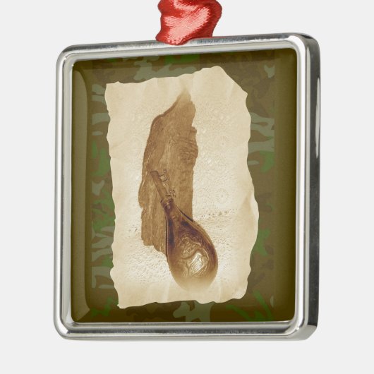 Ornement En Métal Flacon en poudre en cuir antique (Gauche)