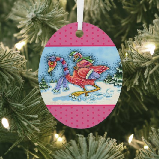 Ornement En Métal Flamants roses ROSE EN DIRECTION DU SUD POUR HIVER (Insitu)