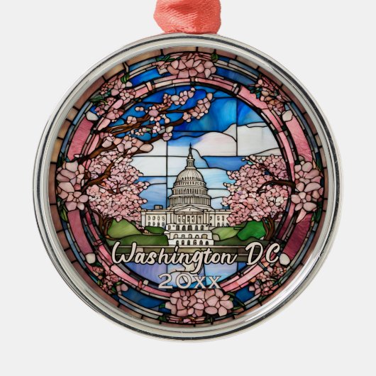 Ornement En Métal Fleur de cerisier personnalisée à Washington DC (Devant)
