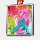 Ornement En Métal Fleurs de printemps, art abstrait aquarelle (Gauche)