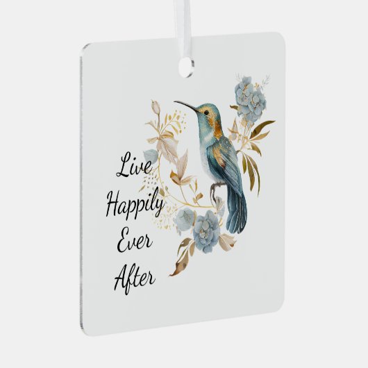 Ornement En Métal Fleurs d'Hydrangée de colibri (Avant droite)