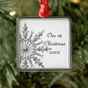 Ornement En Métal Flocon de neige premier Noël ensemble