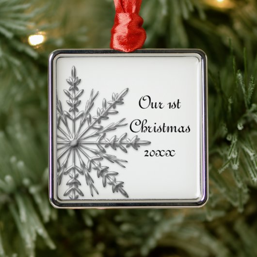 Ornement En Métal Flocon de neige premier Noël ensemble (Arbre)