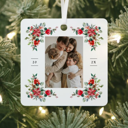 Ornement En Métal Flore rouge d'hiver (Insitu)