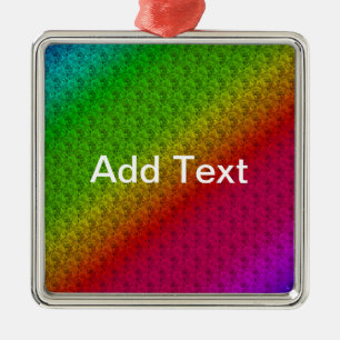 Ornement En Métal Flore vert rouge arc-en-ciel dégradé Mélange diago