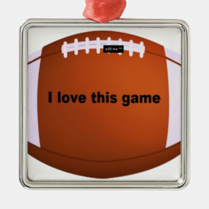 Ornement En Métal Football Américain : J'Aime Ce Jeu
