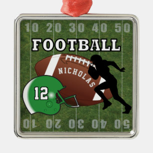 Ornement En Métal Football 🏈 joueur et casque vert