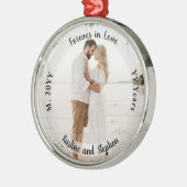 Ornement En Métal Forever in Love Mariage Anniversaire Photo (Gauche)