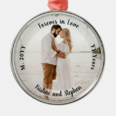 Ornement En Métal Forever in Love Mariage Anniversaire Photo (Devant)