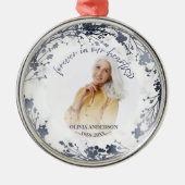 Ornement En Métal Forever In Our Hearts Silver Foil Photo Memorial (Devant)