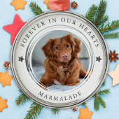 Ornement En Métal Forever in Our Hearts Sympathy Photo pour animal d