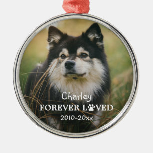 Ornement En Métal Forever Loved Empreinte de patte Photo pour animau