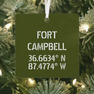 Ornement En Métal Fort Campbell Latitude Longitude Personnalisée