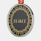 Ornement En Métal France, Eiffel Tower, Gold Design (Gauche)