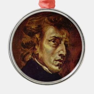 Ornement En Métal Frederic Chopin Portrait par Eugene Delacroix