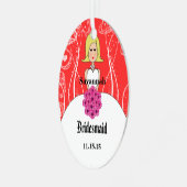 Ornement En Métal Fuchsia & Coral Mariage Gown Bridesmaid Orament (Avant gauche)