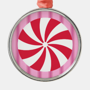 Ornement En Métal Fun et Fancy rose Noël Peppermenthe bonbon