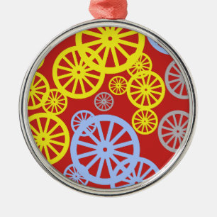 Ornement En Métal Funky Happy Wheel Circle Motif produit