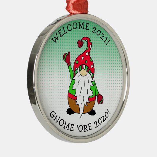 Ornement En Métal Funny Gnome Pun Noël (Droite)