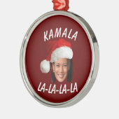 Ornement En Métal Funny Kamala Harris Face Santa Hat Noël (Gauche)