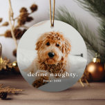 Ornement En Métal Funny Pet 2 Photo Noël<br><div class="desc">Un animal de compagnie amusant photo ornement de Noël avec type simple définir vilain salut sur le devant. Le dos a une deuxième photo. Cliquez sur le bouton Modifier pour customiser cette conception.</div>